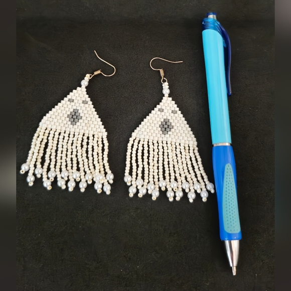 Halloween Earrings for women  small ghost beads handmade From Chez Beads - Picture 3 of 5